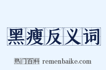 黑瘦反义词是什么意思的图片